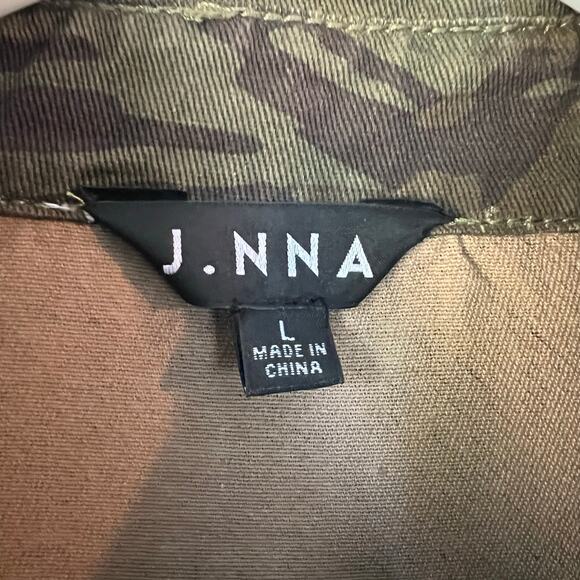 J.NNA Camo Rock & Roll Distressed Utility Shacket Jacket Shirt Size Large Womens - Picture 4 of 8